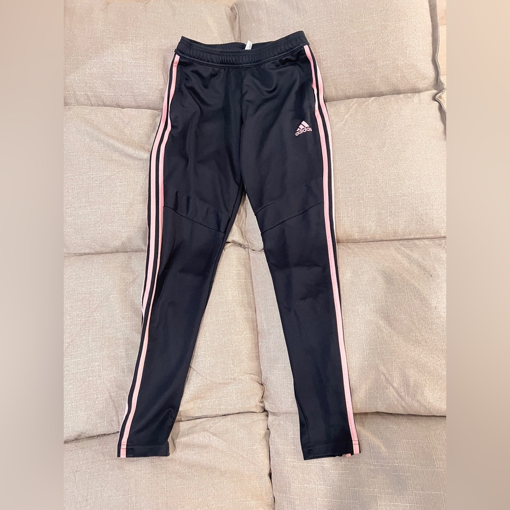 Adidas trackpants with pink stripe